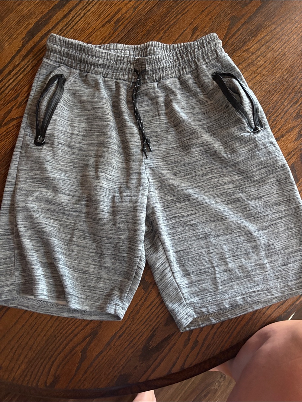 Ring of Fire Men's Heather Gray Athletic Shorts with Black Trim